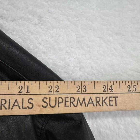 Roundtree & Yorke Jacket Mens 2 Extra Large Tall Black Leather Bomber Full Zip - Picture 10 of 12